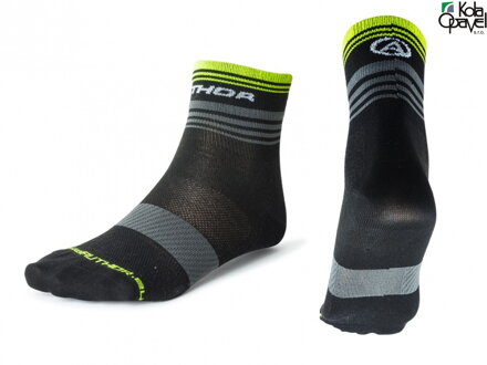 AUTHOR Ponožky ProLite X0 černá/šedá/žlutá-neonová