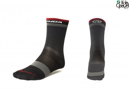 AUTHOR Ponožky Stripe X0 černá/šedá/červená